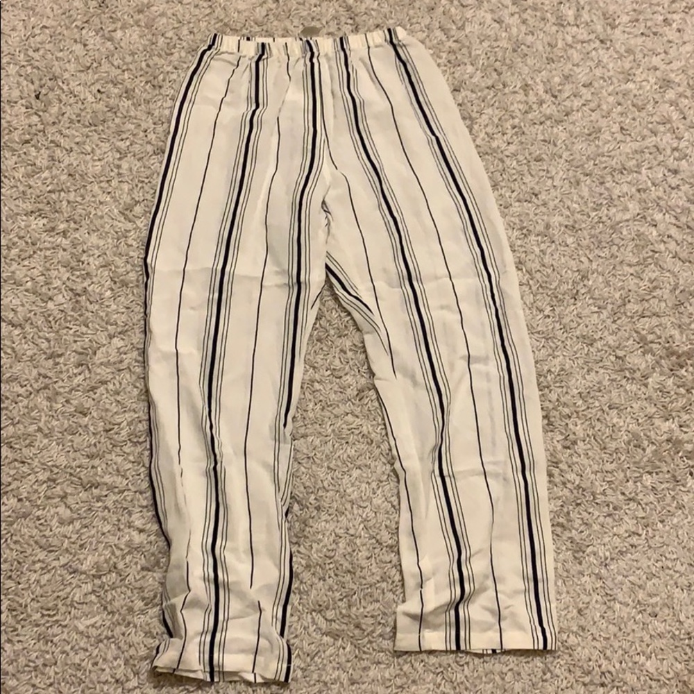 Navy and White striped pants